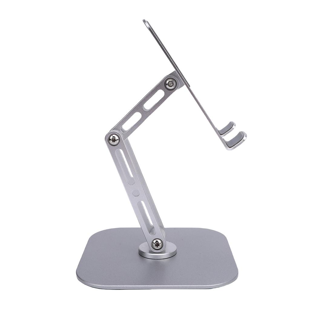 Desk Tablet Stand Adjustable Foldable 360 degrees  Rotating Metal Desk Tablet Holder for Cell Phone Silver