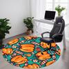1pc Halloween Pumpkin Carpet, Round Non Slip Durable Large Size Office Carpet, Suitable for Office