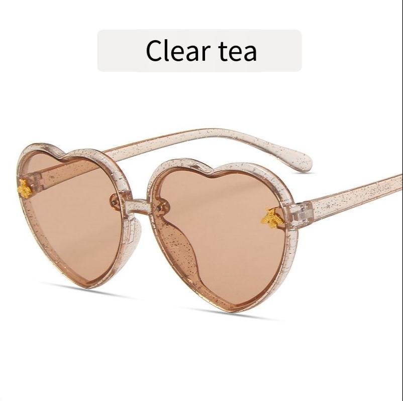 

New Fashion Brand Heart Kids Sunglasses Children Cute Pink Cartoon Bee Sun Glasses Girls Boys Baby Gradient Eyewear