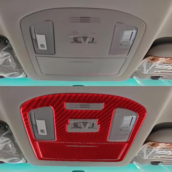 2x Red Carbon Fiber Car Front Reading Light Panel Sticker For Toyota Hilux 15-21