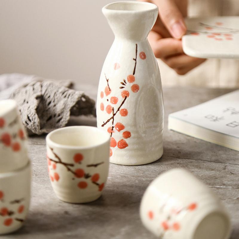 Japanese Ceramic Sake Pot Cups Set Household Restaurant Creative Hand-painted Wine Pot Bar Wine Set Flagon Gift 2025 New