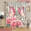 2D Flat Photography Backdrop Popular Party Party Backdrop Butterflies and Roses 100% Polyester Birthday Party Perfect for