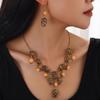Skull Jewelry Summer Set Retro Flower Motif Metal Finish Teens Adults Decoration