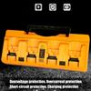 4 Channel Fast Charging Adapter For Dewil 20V Lithium Batteries With LED Indicators And Portable Handle ABS Construction
