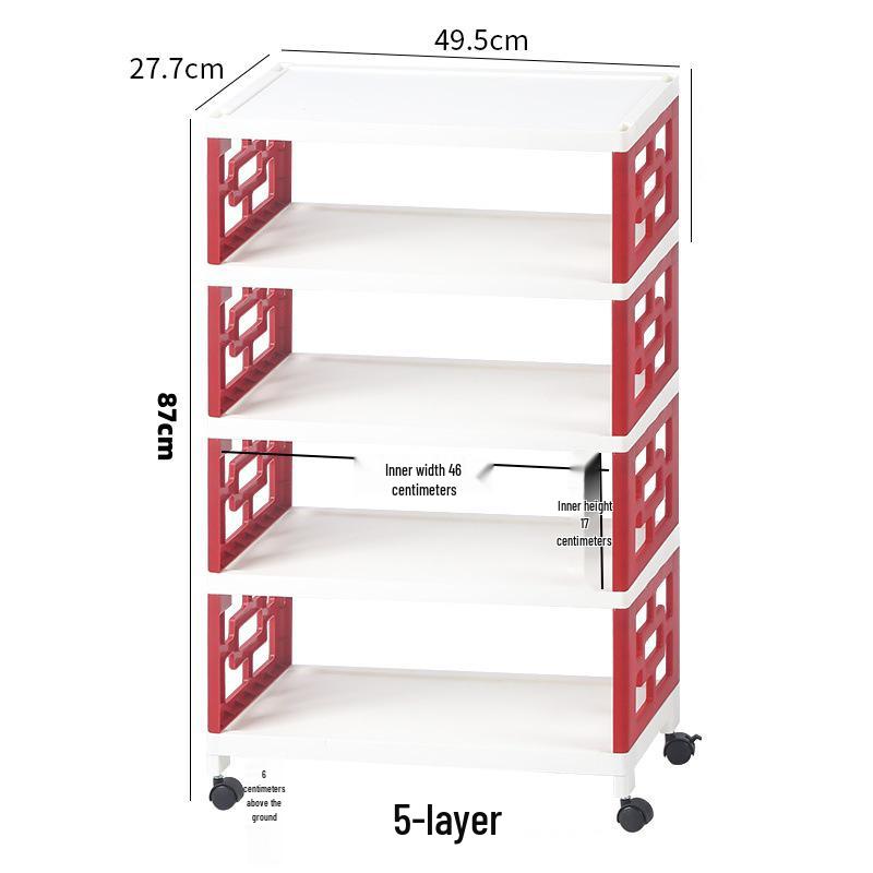 Multi-Layer Movable Storage Rack for Kitchen and Shoes