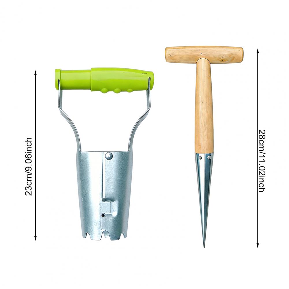 Plant Hole Digger for Planting Seeds And Bulbs Lightweight Garden Seeds Dispenser with Wooden Handle Handheld Tool for Tulip Daf