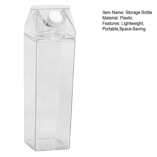 Square Plastic Milk Bottle Leak-Proof Rotating Seal Cap Bottle Coffee And Tea Bottle