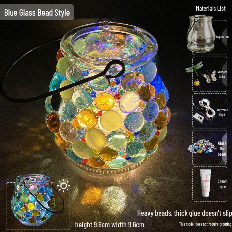 Glass Mosaic Candle Holder DIY Kit: Handmade Parent-Child Educational Toy for Children's Day