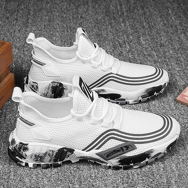 

Летние дышащие сетчатые повседневные спортивные мужские туфли с сетчатой полостью, тонкие, маленькие белые туфли для папы, для средней школы 39 белый