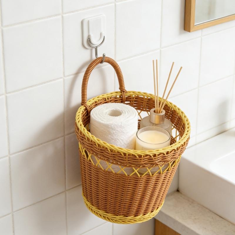 Space Saving Wall Basket With Breathable Handwoven Design Gingers Garlic Storage Container Kitchen Organizer