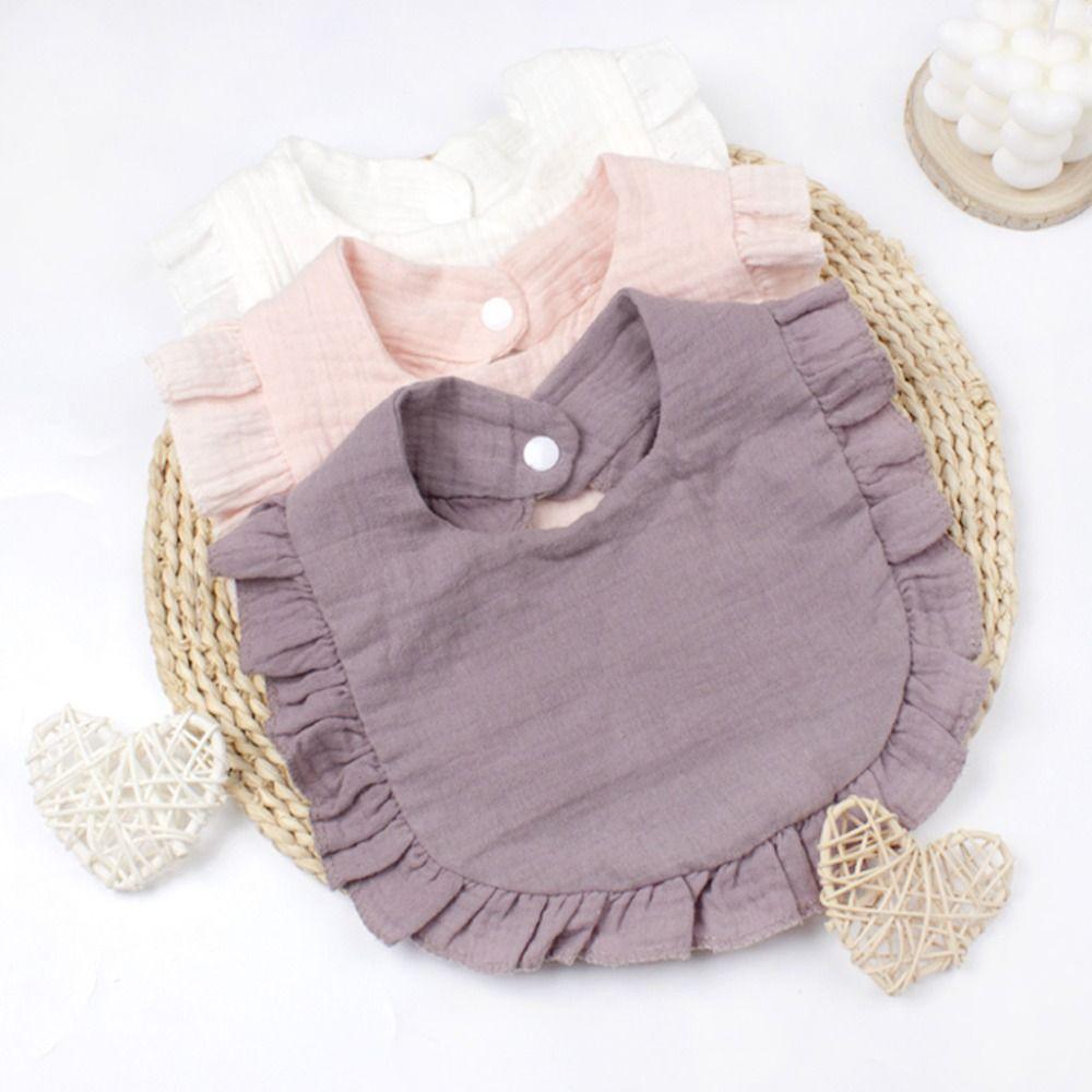 Solid Colored Bandana Drool Bibs Absorbent Teething Drooling Bib Muslin Baby Bibs Boys Girls