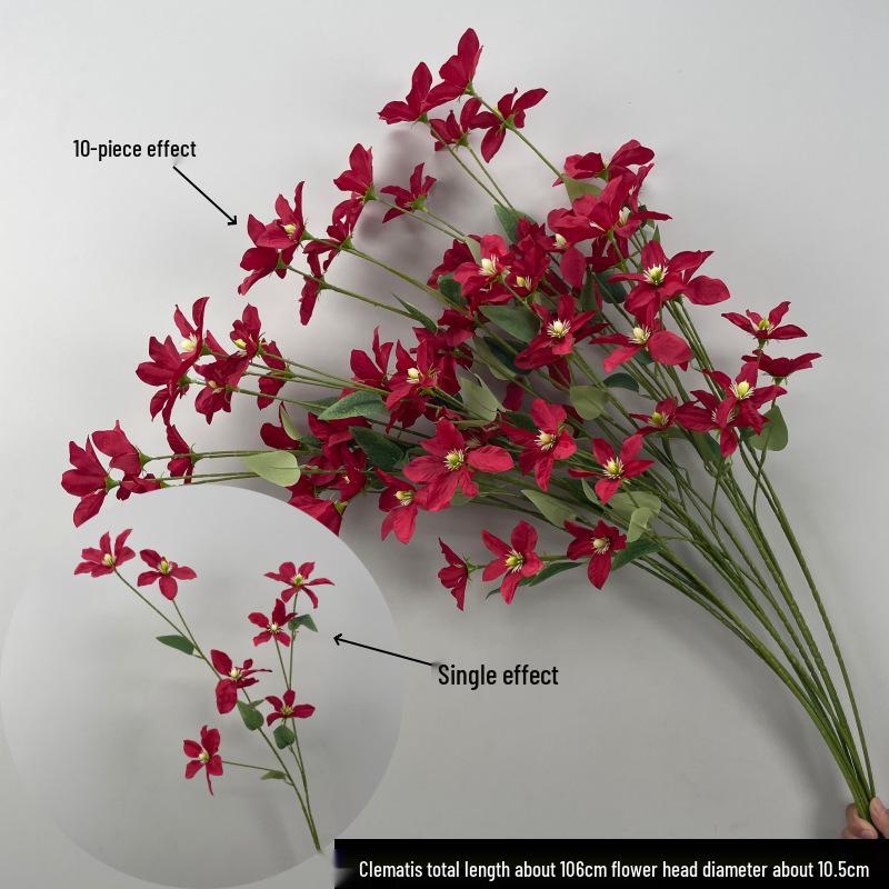 Shunran Dark Red Wine Artificial Wedding Flowers for Chinese Engagement Décor & Aisle Hanging Displays
