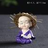 Creative and cute ceramic purple sand tea pet decorations, flower pots, tea ceremony, car mounted Zen decorations Artificial