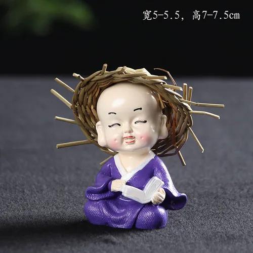 Creative and cute ceramic purple sand tea pet decorations, flower pots, tea ceremony, car mounted Zen decorations Artificial