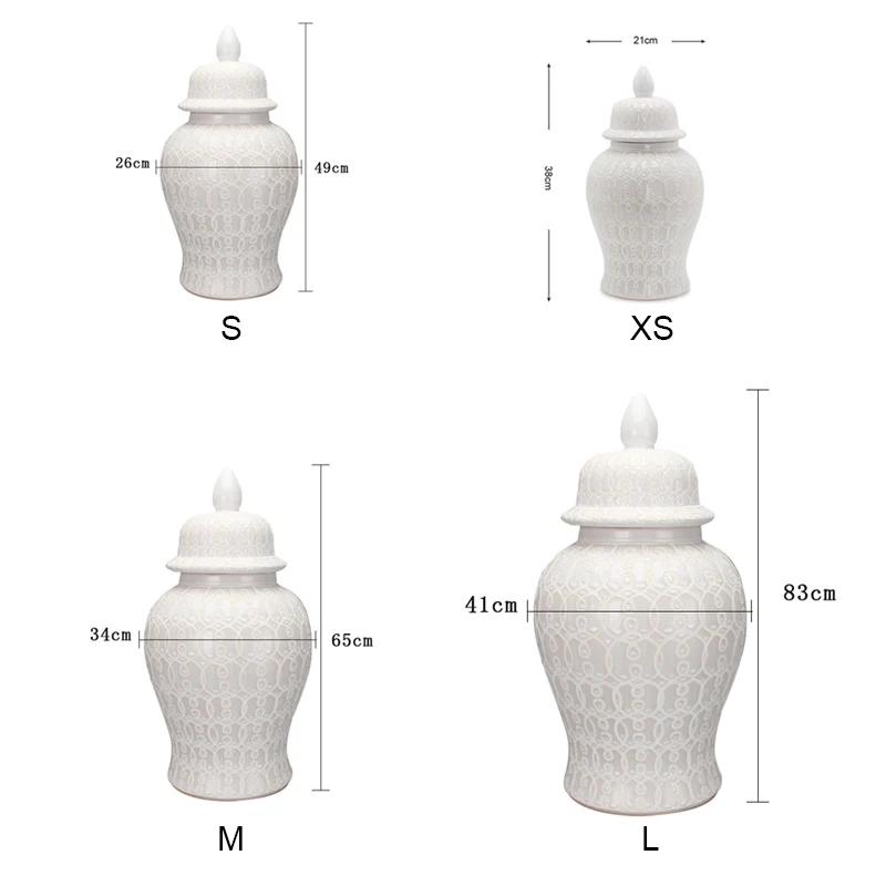 Nordic White Flower Vase Home Living Room Decoration Ceramic General Jar Tea Seal Jar Ceramic Storage Jar Home Decoration