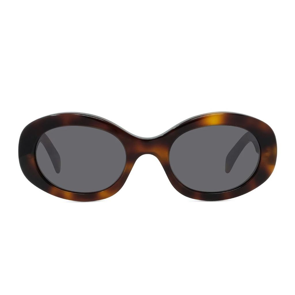 Celine Oval Sunglasses Blonde Havana/Smoke Women Eyewear Brown CL40194U-53A