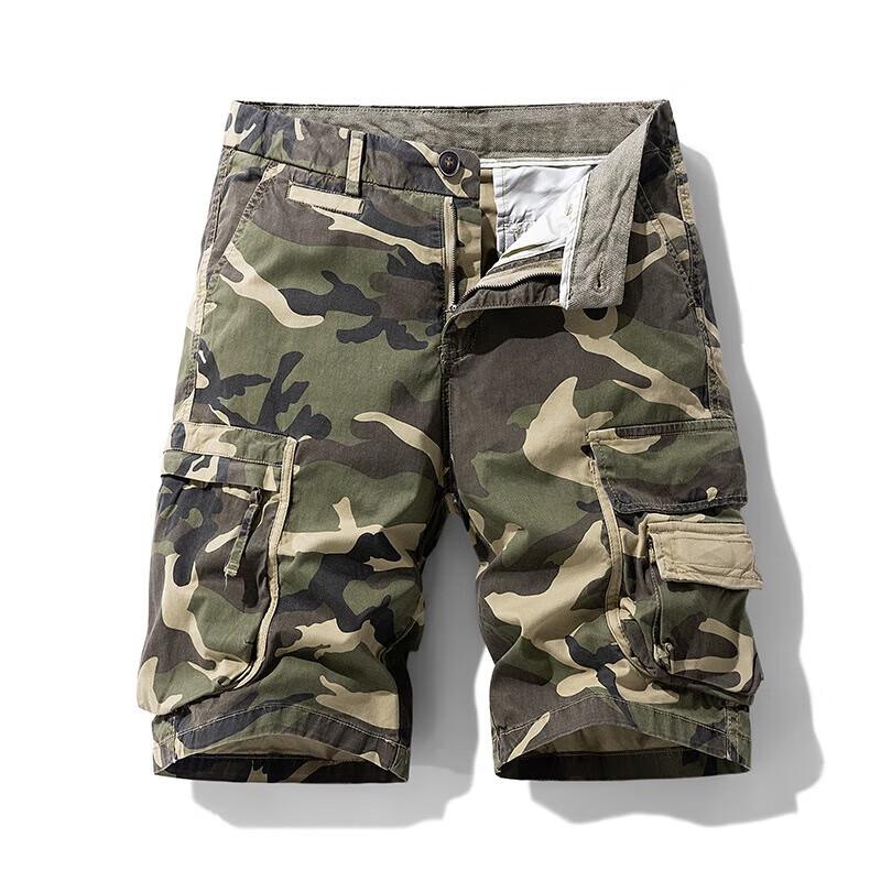 Dme [Camouflage Print] Summer Outdoor Sports Multi-Pocket Cargo Shorts, Loose Straight-Leg Comfortable Men's Casual Pants