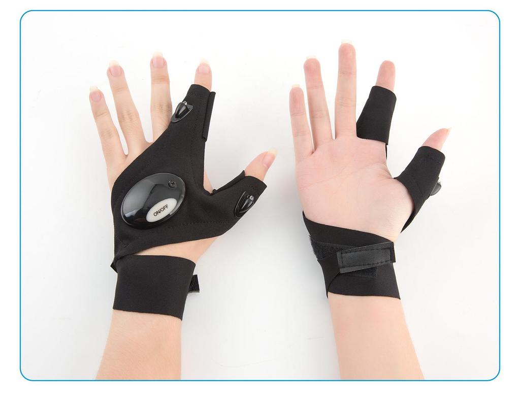 Gece Avı ve Acil Durum Onarımları İçin LED Fenerli Balıkçı Eldivenleri