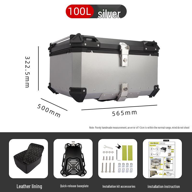 45L/100L Large Capacity Aluminum Alloy Electric Vehicle Tail Box for Motorcycles & Electric Bicycles