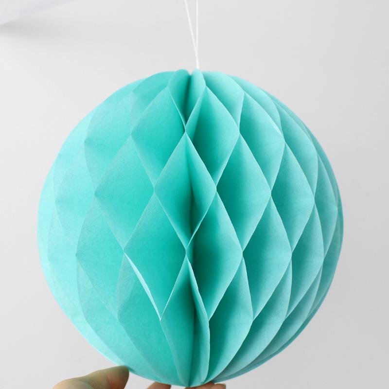 

Hot sale 10/15/20/25/30cm Decorative White Gray Tissue Paper Lantern Honeycomb Ball Wedding Kid Birthday Decoration babyshower 4inch 10cm тіффані синього кольору