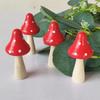 Holz Pilz Figuren, Feengarten Miniaturfiguren, Pilz Deko für Garten, Hof, Mikro Landschaft, Rasen Deko, DIY