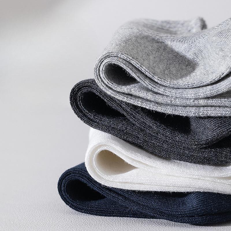 Spring and Summer Invisible Short Socks, Double-needle Solid Color Anti-pilling Cotton Socks, Business Socks