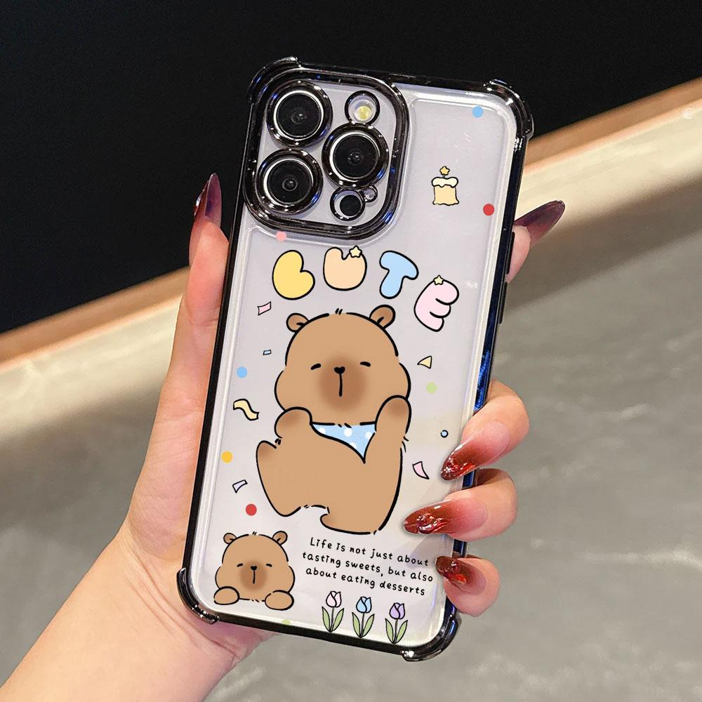 

Artistic Little Bear Capybara Funda For iPhone 17 Pro 16 15 14 13 12 11 Pro Max Case 17 Plus 17E 16E 17Air Silicone Phone Cover iPhone 11Pro Max