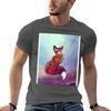 Space Fox Tshirt Anime T Shirts Oversize Unisex T Shirt Cotton Black Cotton Tshirt Plain For Unisex Package Tshirt