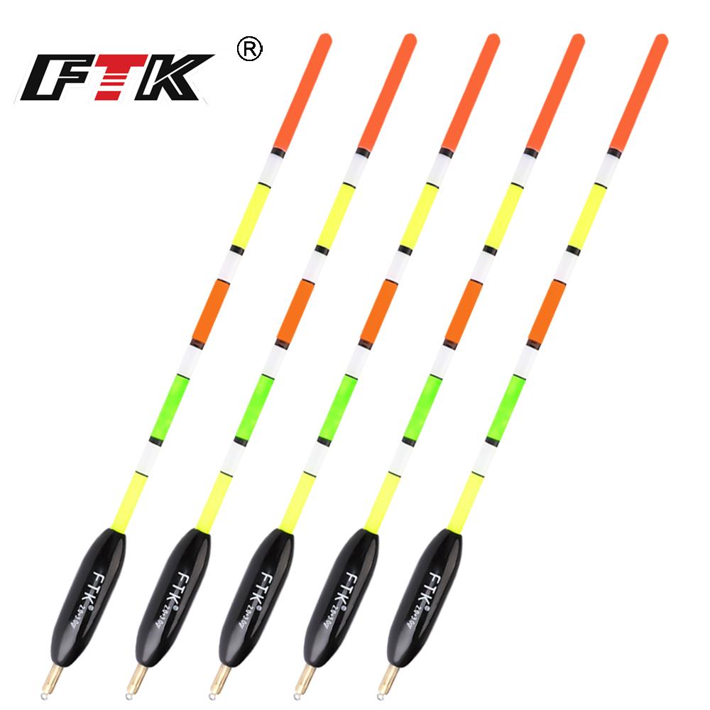 FTK 5pcs of Outdoor Fishing Gear Accessories for Fishing Float with Lead Shirt Wood, Large Buoyancy, and Thickened Tail