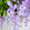 2Pcs Artificial Wisteria Vine 7ft Faux Flowers Silk Cloth Wisteria Garland Wedding Party Backbro Backdrop Wall Hanging Flower