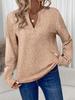 Autumn Women's Fashion V-Neck Long Sleeve T-Shirt, Trendy and Versatile Top
