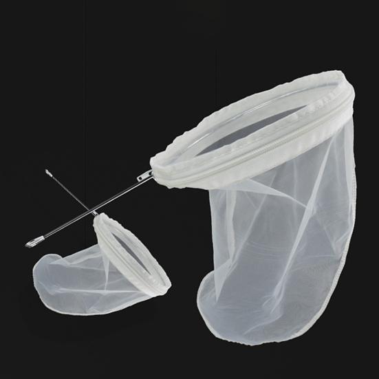 Reusable Stainless Steel Handle Cotton Cloth Strainer Coffee Tea Mesh Filter Bag