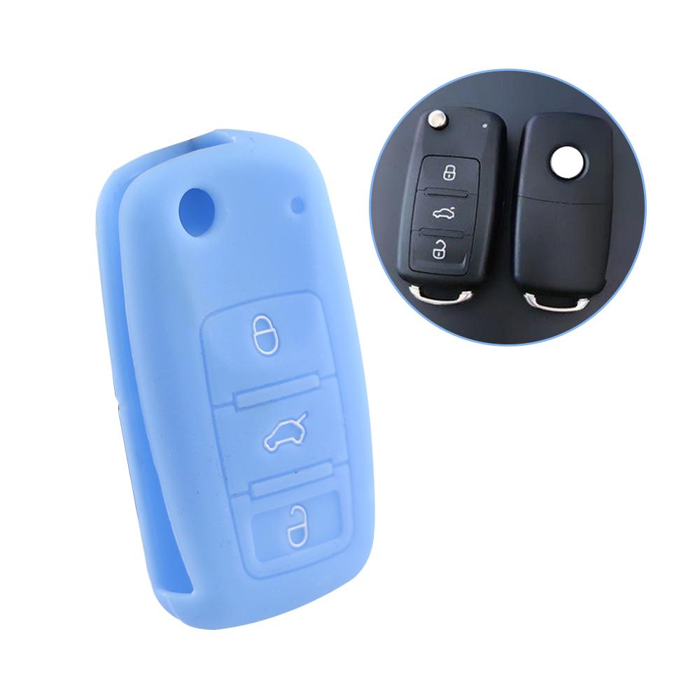 Car Key Case for Volkswagen VW POLO Tiguan Passat B5 B6 B7 Golf Beetle Bora Silicon for Skoda Octavia Key Cover Shell Protector