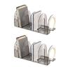2Pieces Acrylic Bookends for Shelf 4 Section Book End Magazine Stand Book Stoppers Space Saving Desk Book Organizers