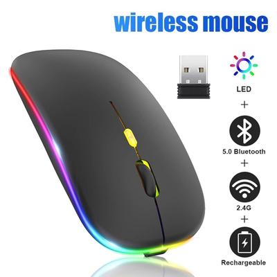 Wireless Mouse RGB Rechargeable 2.4GHz Bluetooth Mice Wireless Computer Mouse LED Backlit Ergonomic Gaming Mouse For PC Laptops
