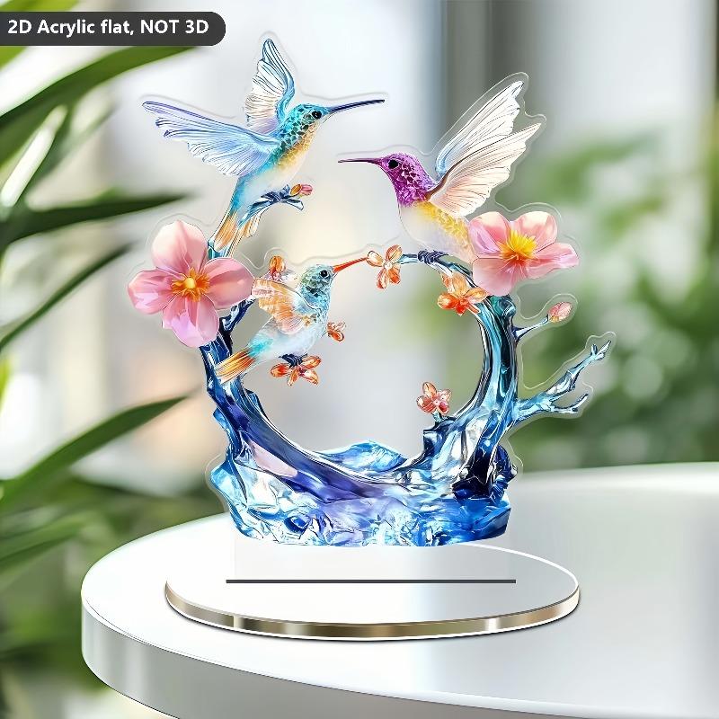 2D Flat Acrylic Hummingbird Decoration, Indoor and Outdoor Decoration - No Battery/electricity Required, Free Day Decoration, Shop Decoration, Dur