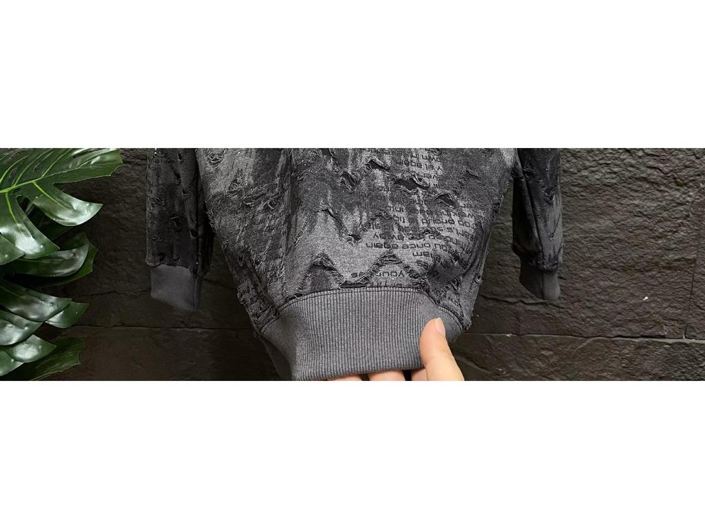 Herren Trendy Glitzer Ripped Hoodie: Lässiges Rundhals-Langarmshirt für Frühling/Herbst