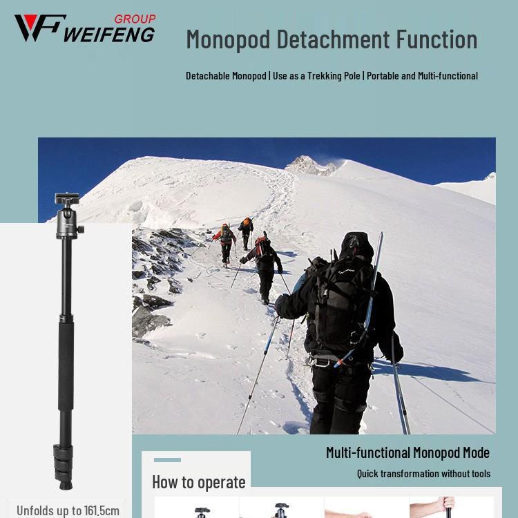 8 Wei Feng 628B Portable DSLR & Mirrorless Camera Tripod for Professional Photography & Mobile Selfies
