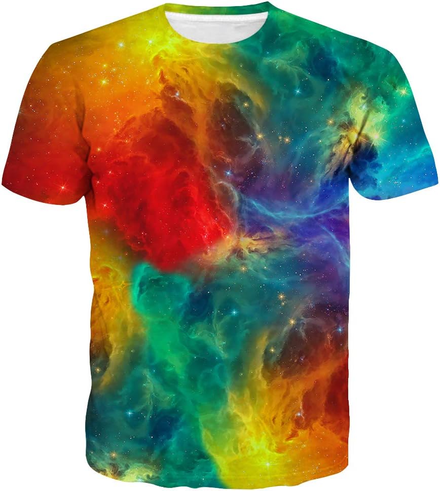 T-shirt Estiva da Uomo in Poliestere 3D Asciugatura Rapida Traspirante Manica Corta T-shirt Casual Colore Tie Dye T-shirt Estiva