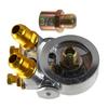 AN10 Oil Filter Universal Cooler Sandwich Plate  Block Adapter Thermostat 3/4" -16UNF & M20*1.5 And 1/8"NPT Aluminum Silver
