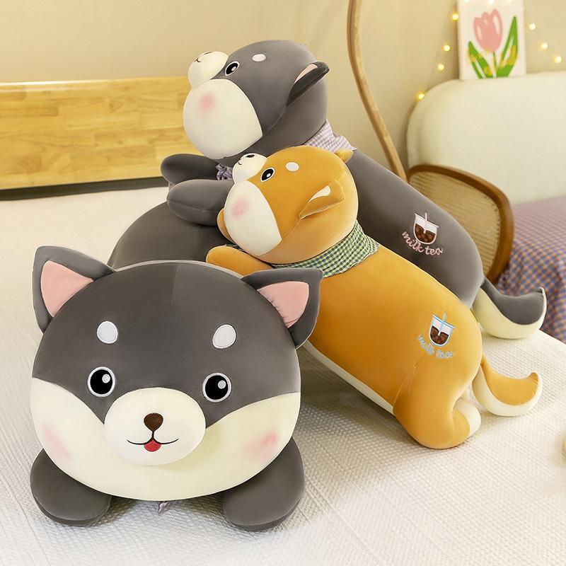 Plush Puppy Lying Toy Soft Cushion Pillow Cute Plushie Room Decoration Kids Gift