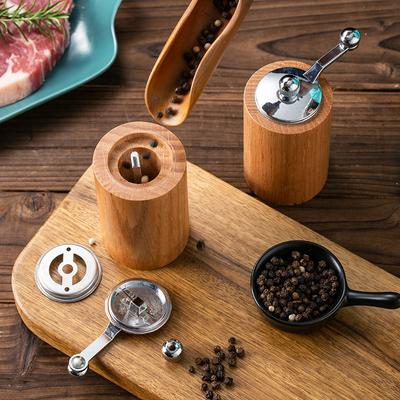 Manual Pepper Grinder Wooden Salt Grinder for Kitchen Spice Pepper Mills Adjustable Coarseness Grinding Kitchen Gadgets