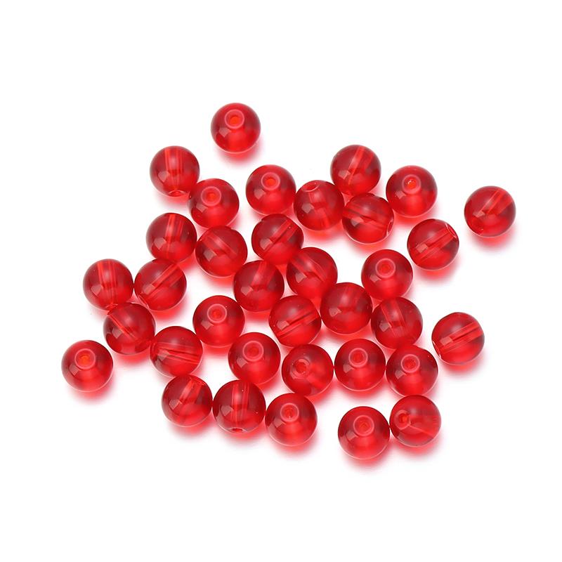 50 Stück Runde Glasperlen Bunt Transparent Glänzend Lose Perlen Für Schmuckherstellung DIY Basteln Halskette Armband Zubehör Großhande