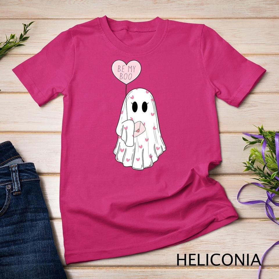 Be My Boo Valentine Cute Pink Heart Ghost Valentine Costume Tee Unisex T-shirt 3 S