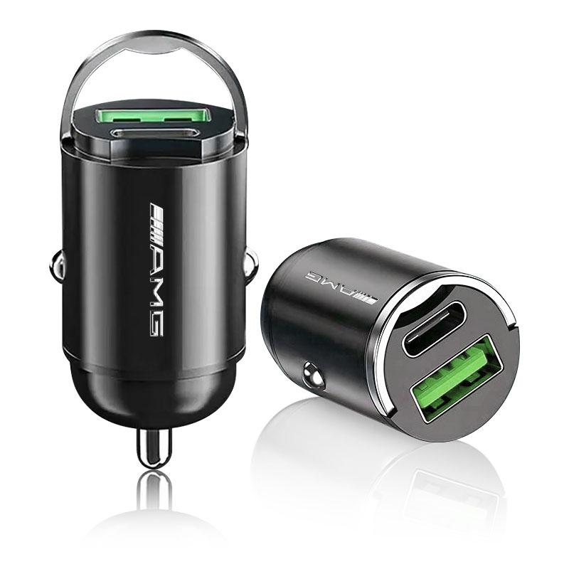 1Pcs Car Charger USB Type-C Fast Charging Adapter Car Accessories For Mercedes Benz AMG GLC GLE CLA W205 W204 W203 W211 W212 W213 W201 W210 W124
