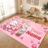 Cute Food Theme Crystal Velvet Floor Rug Personalized Custom Name Text Warm Carpet Home Decoration