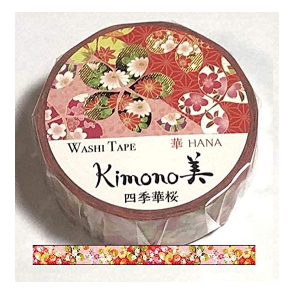 

Kamiiso Masking Four Seasons Cherry 15mm x Tape, Blossoms, 7m, GR-1019