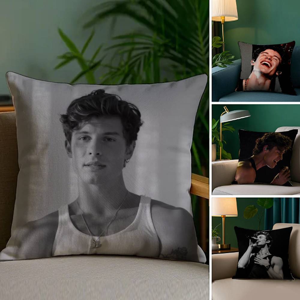 Singer S-Shawn Mendes Pillow Case Sofa Living Room Bedroom Double-sided Printing Square Cushion Nap Time Pillow Case
