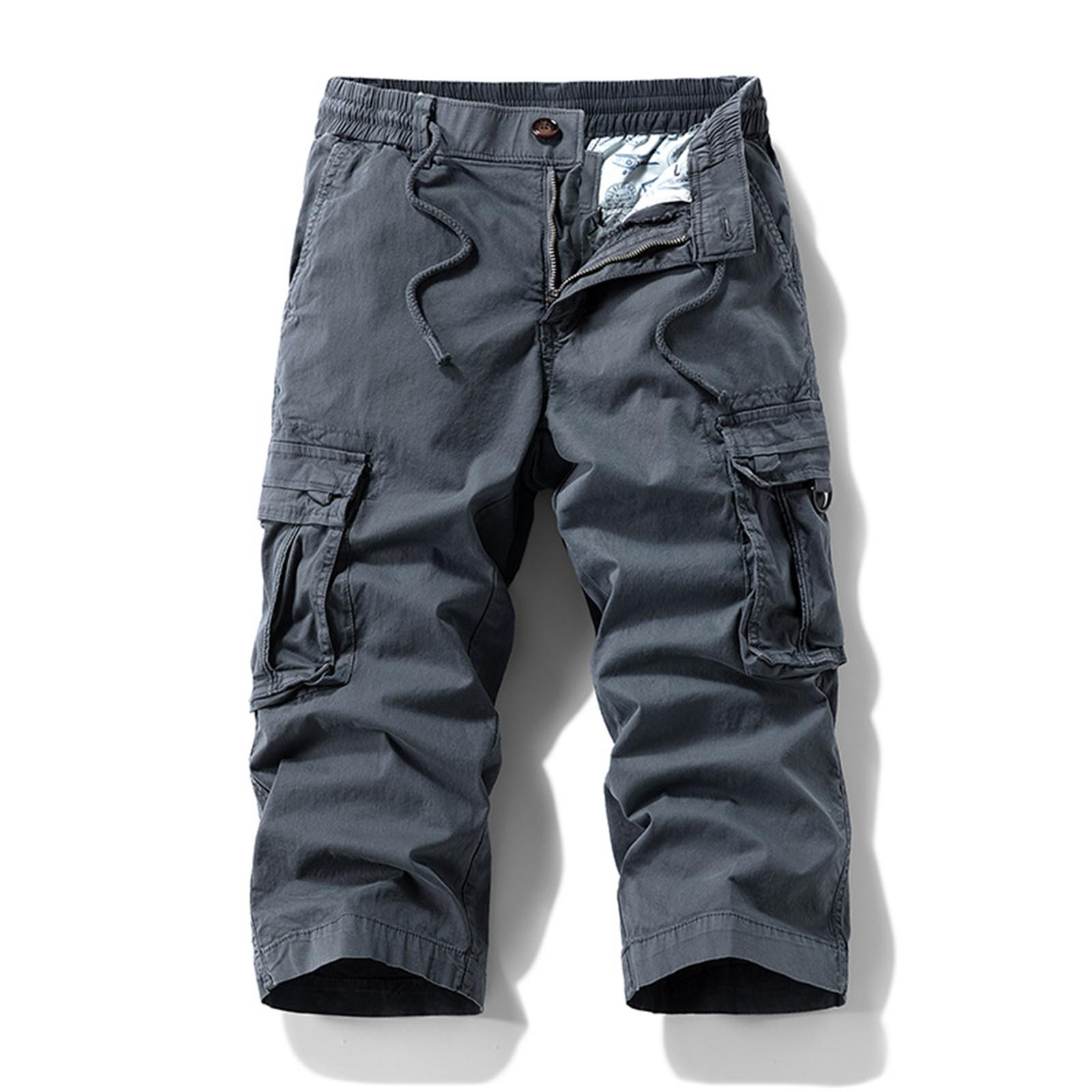 

Мужские свободные шорты с несколькими карманами, укороченные повседневные брюки для активного отдыха S