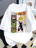 White Plus Size Dragon Ball Anime Printed Summer Men Women Tshirt Casual Parent Child Tops Y2K Harajuku Style Fashion Cute